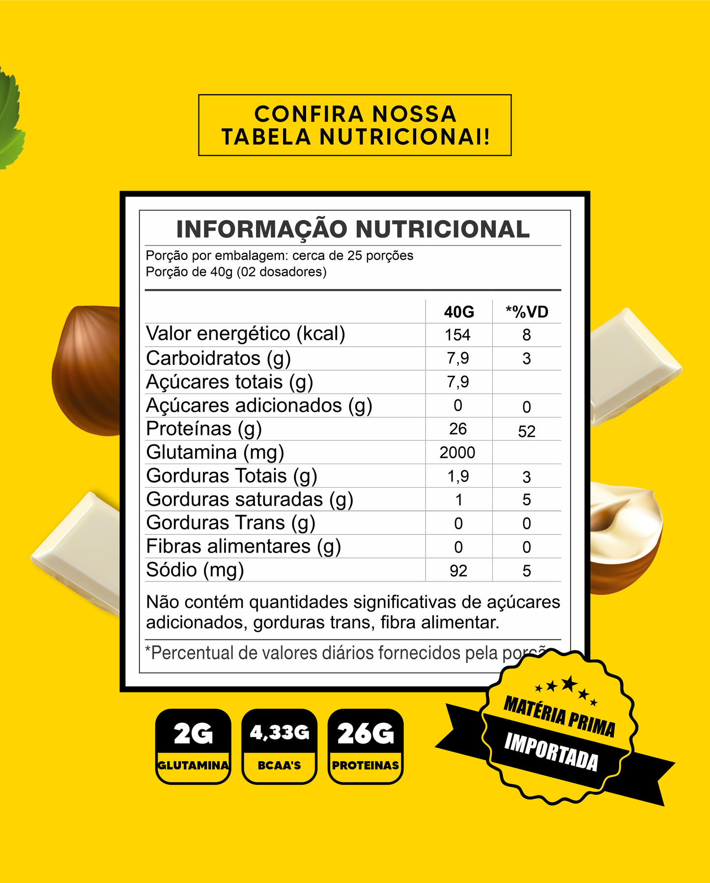 WHEY PROTEIN CONCENTRADO 1KG - CREME DE AVELÃ