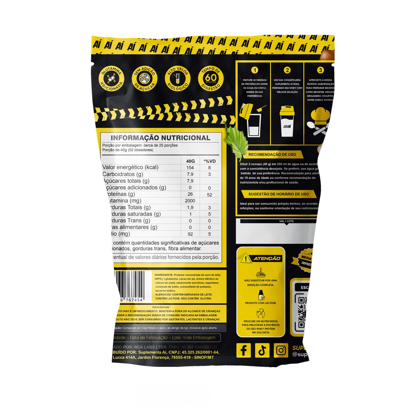 WHEY PROTEIN CONCENTRADO 1KG - CREME DE AVELÃ