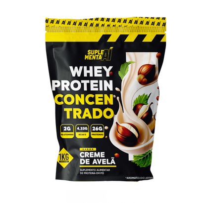 WHEY PROTEIN CONCENTRADO 1KG - CREME DE AVELÃ