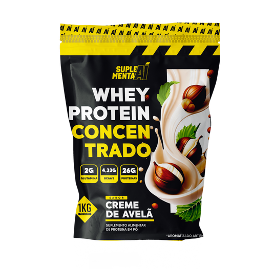 WHEY PROTEIN CONCENTRADO 1KG - CREME DE AVELÃ