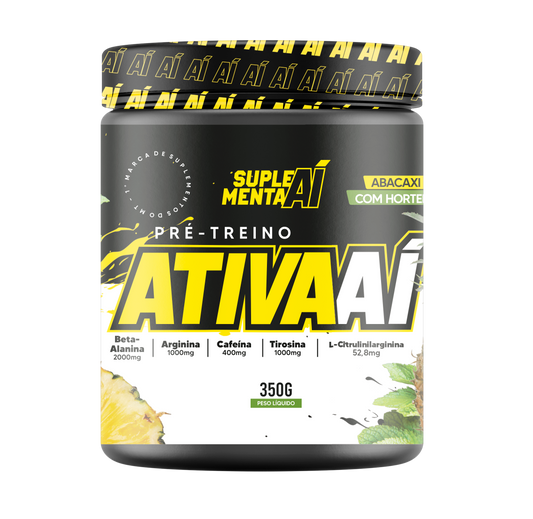 PRÉ TREINO ATIVA AÍ 350G - ABACAXI COM HORTELÃ