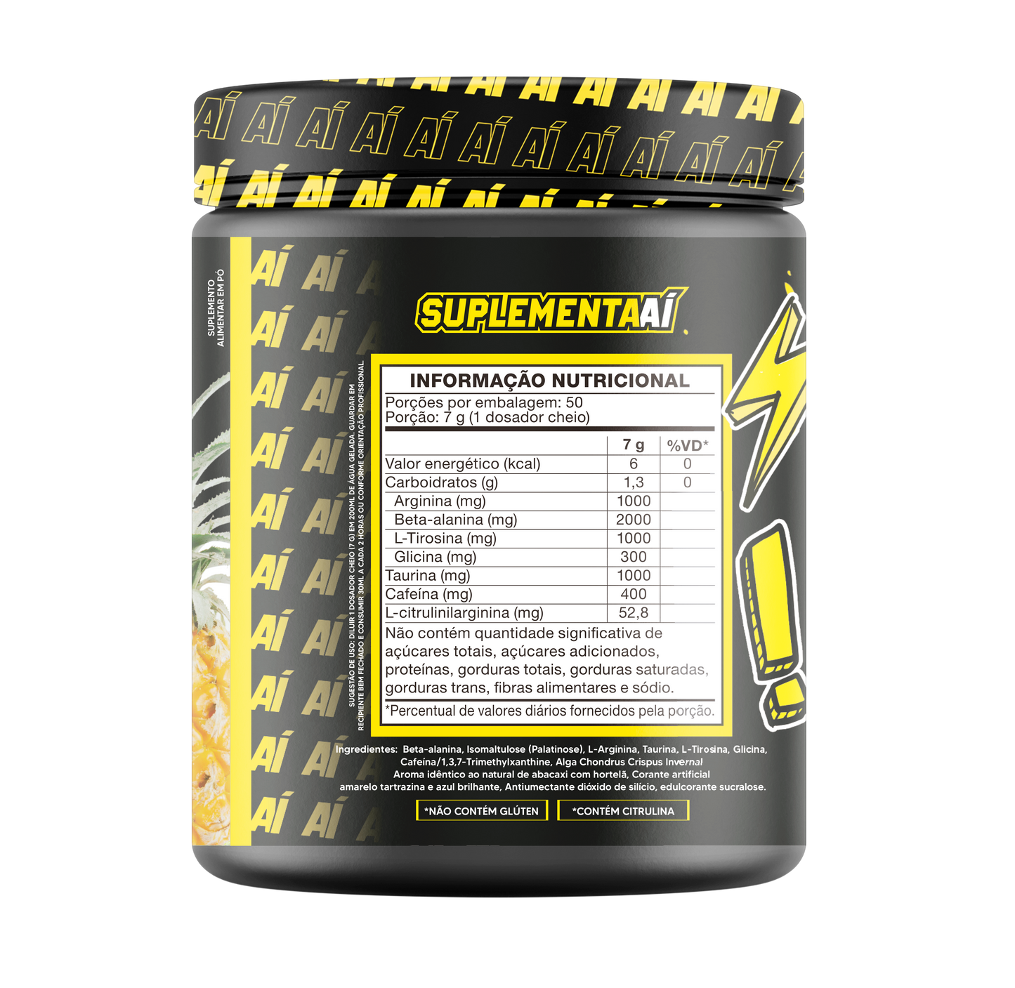 PRÉ TREINO ATIVA AÍ 350G - ABACAXI COM HORTELÃ